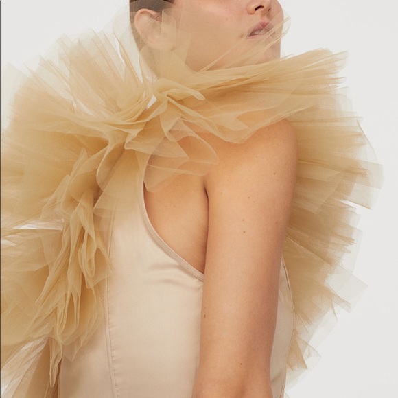 H&M One-Shoulder Top with Ruffled Tulle Trim - Picture 12 of 15